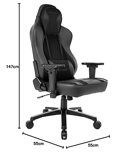 Chaise de Bureau AKRacing Obsidian en Similicuir PU et Microfibre Noir