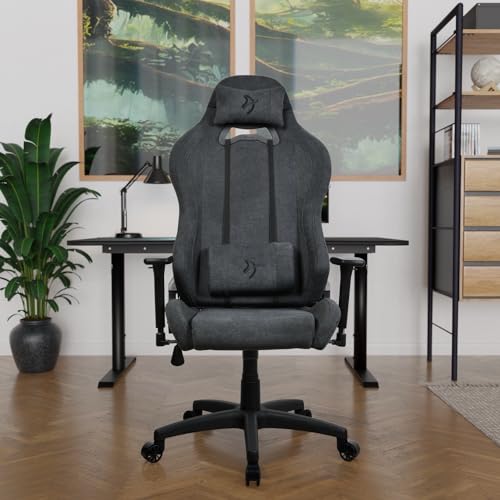 Chaise de Bureau Arozzi Torretta Premium SoftFabric™ Ergonomique – Gris Foncé