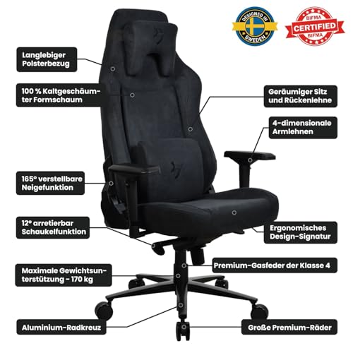 Chaise de Bureau Arozzi Vernazza XL Supersoft™ Ergonomique 170 kg – Pure Black
