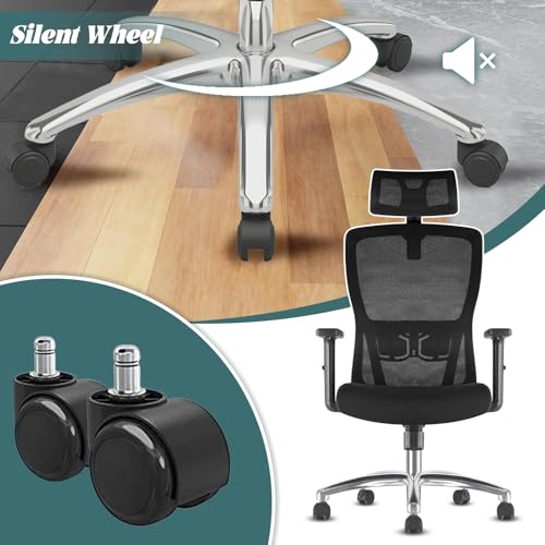 Chaise de Bureau Durrafy Ergonomique avec Accoudoirs et Appuie-Tête Réglables