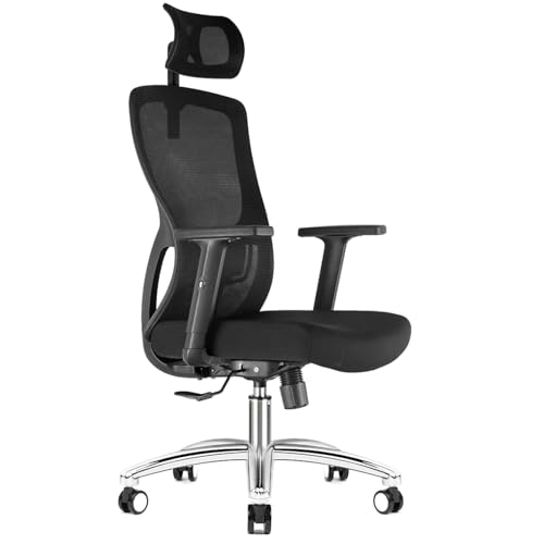 Chaise de Bureau Durrafy Ergonomique avec Accoudoirs et Appuie-Tête Réglables