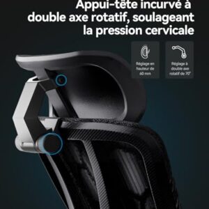 Chaise de Bureau Ergonomique AutoFull G5 avec Repose-Pieds et Support Lombaire 6D