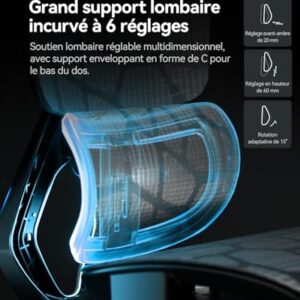 Chaise de Bureau Ergonomique AutoFull G5 avec Repose-Pieds et Support Lombaire 6D