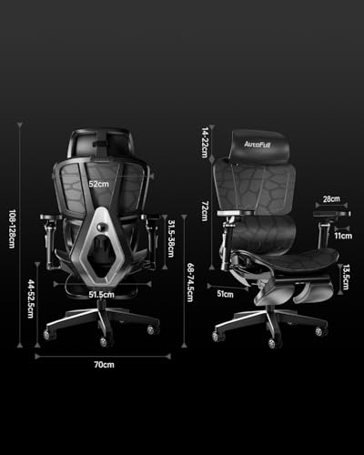 Chaise de Bureau Ergonomique AutoFull G5 avec Repose-Pieds et Support Lombaire 6D
