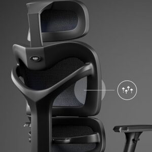 Chaise de Bureau Ergonomique Diablo V-Commander Noir-Bleu avec Accoudoirs 3D
