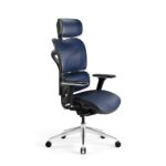 Chaise de Bureau Ergonomique Diablo V-Commander Noir-Bleu avec Accoudoirs 3D