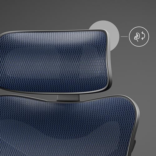 Chaise de Bureau Ergonomique Diablo V-Commander Noir-Bleu avec Accoudoirs 3D