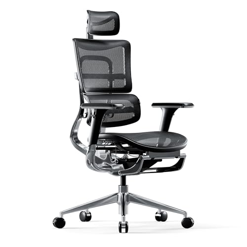 Chaise de Bureau Ergonomique Diablo V-Master avec Accoudoirs 3D et Repose-Pieds