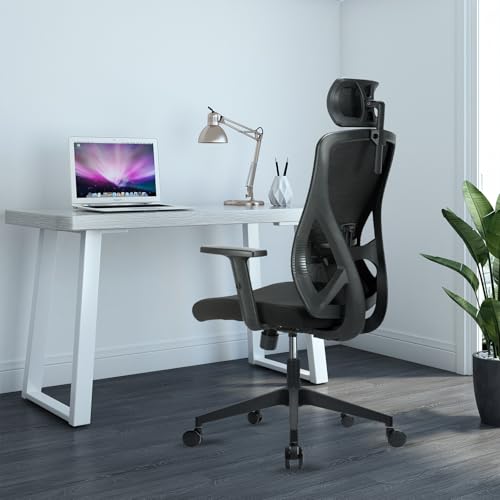 Chaise de Bureau Ergonomique Durrafy avec Appuie-Tête et Accoudoirs Réglables