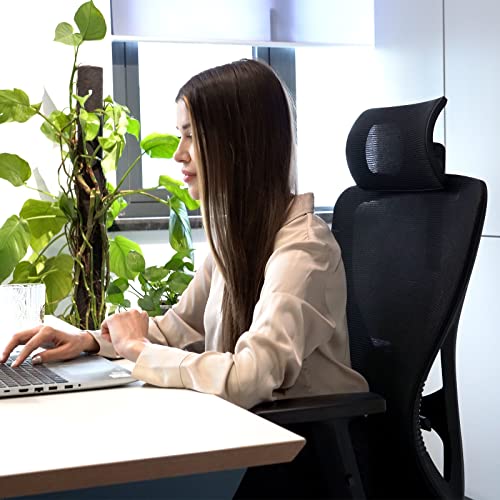 Chaise de Bureau Ergonomique Durrafy avec Appuie-Tête et Accoudoirs Réglables