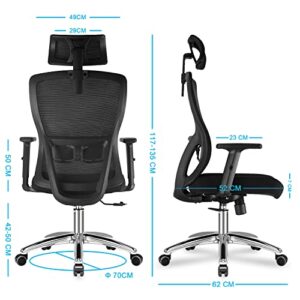 Chaise de Bureau Ergonomique Maille Respirante – Fauteuil Confortable Réglable 150KG
