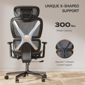 Chaise de Bureau Ergonomique NOBLEWELL avec Support Lombaire et Accoudoirs 3D
