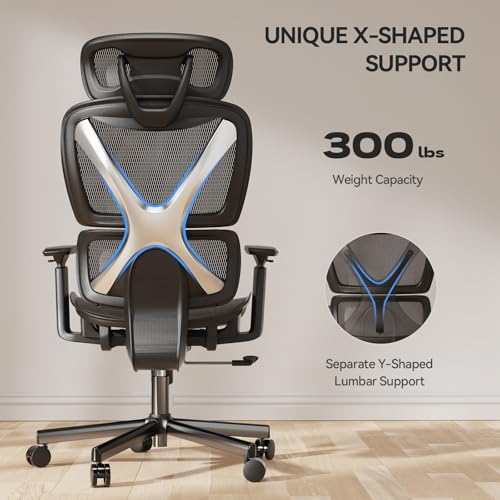 Chaise de Bureau Ergonomique NOBLEWELL avec Support Lombaire et Accoudoirs 3D