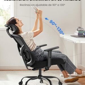 Chaise de Bureau Ergonomique NOBLEWELL avec Support Lombaire et Inclinaison à 130°