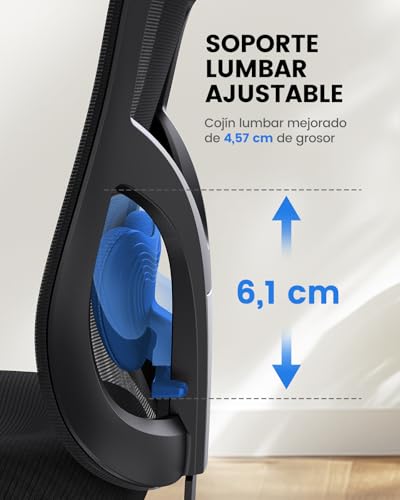 Chaise de Bureau Ergonomique NOBLEWELL avec Support Lombaire et Inclinaison à 130°