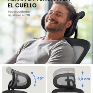 Chaise de Bureau Ergonomique NOBLEWELL avec Support Lombaire et Inclinaison à 130°