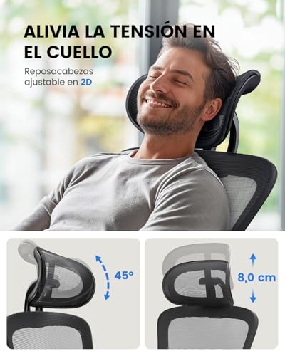 Chaise de Bureau Ergonomique NOBLEWELL avec Support Lombaire et Inclinaison à 130°