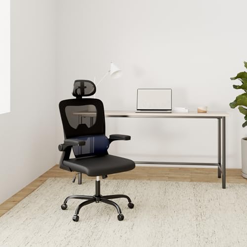 Chaise de Bureau Ergonomique Noir avec Support Lombaire et Dossier Réglable