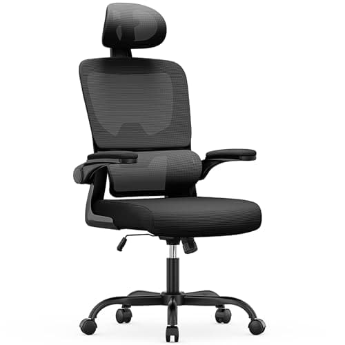 Chaise de Bureau Ergonomique Noir avec Support Lombaire et Dossier Réglable