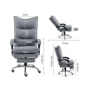 Chaise de Bureau Ergonomique XOVP-023 en Cuir Noir avec Repose-Pieds