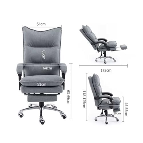 Chaise de Bureau Ergonomique XOVP-023 en Cuir Noir avec Repose-Pieds