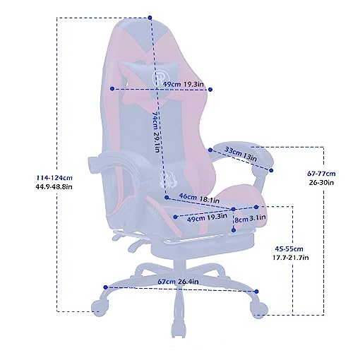Chaise de Bureau Ergonomique en Cuir Rouge avec Repose-Pieds