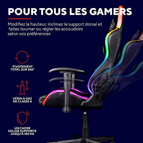 Chaise de Bureau Gamer Trust Gaming GXT 716 Rizza RGB LED Noir