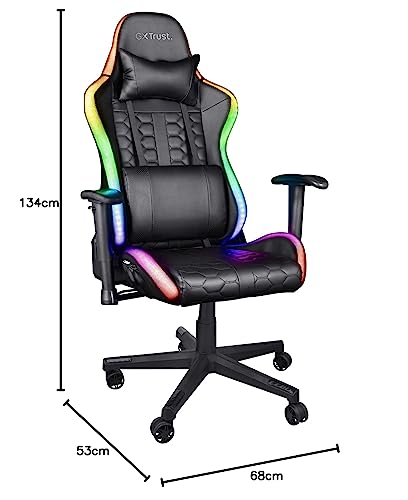 Chaise de Bureau Gamer Trust Gaming GXT 716 Rizza RGB LED Noir