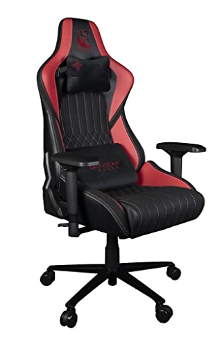 Chaise de Bureau Gaming Konix Drakkar Hel – Inclinaison 150° Noir Rouge