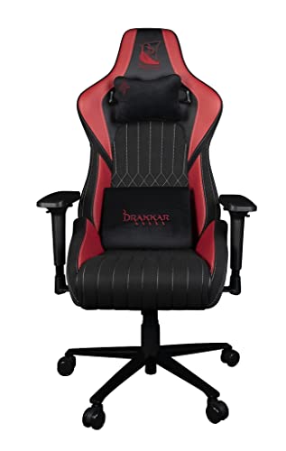 Chaise de Bureau Gaming Konix Drakkar Hel – Inclinaison 150° Noir Rouge