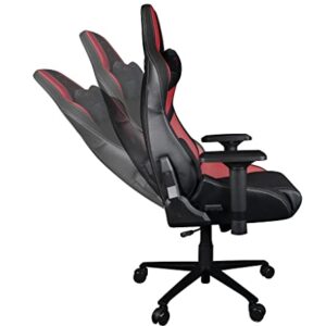 Chaise de Bureau Gaming Konix Drakkar Hel – Inclinaison 150° Noir Rouge