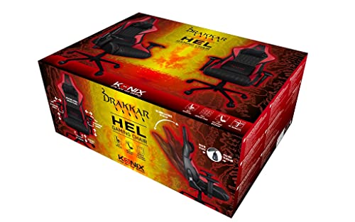 Chaise de Bureau Gaming Konix Drakkar Hel – Inclinaison 150° Noir Rouge