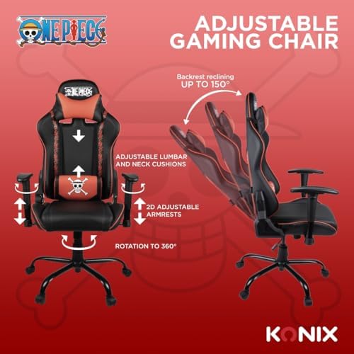 Chaise de Bureau Gaming Konix One Piece – Inclinaison 150° – Noir