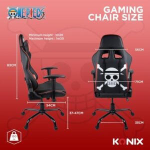 Chaise de Bureau Gaming Konix One Piece – Inclinaison 150° – Noir