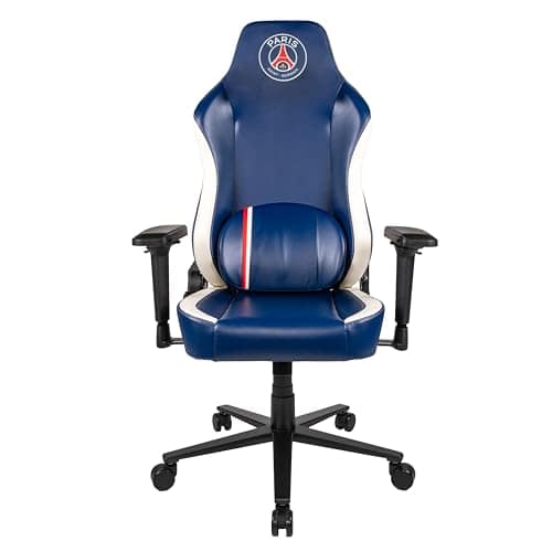 Chaise de Bureau Gaming Konix PSG Premium – Inclinaison 150° – Cuir Bleu