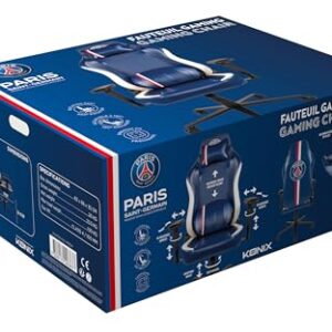 Chaise de Bureau Gaming Konix PSG Premium – Inclinaison 150° – Cuir Bleu