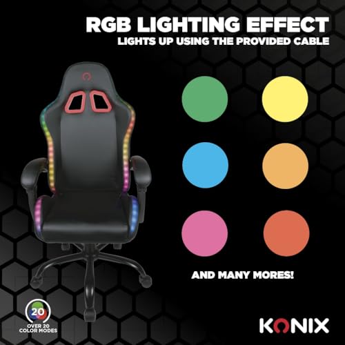 Chaise de Bureau Gaming Konix Phantom avec Éclairage RVB et Inclinaison 135°