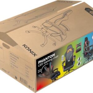 Chaise de Bureau Gaming Konix Phantom avec Éclairage RVB et Inclinaison 135°