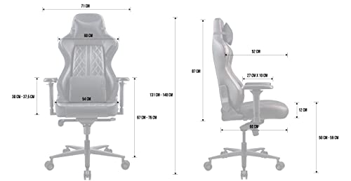 Chaise de Bureau Gaming REKT Comfort-R XL – Noir, Inclinable 180°, Accoudoirs 4D