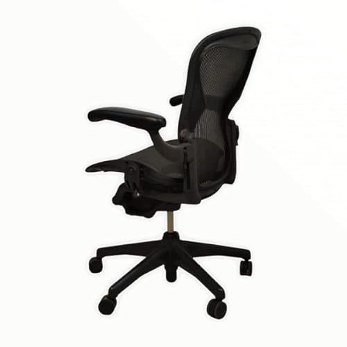 Chaise de Bureau Herman Miller Aeron Noir, Simili Cuir, Réglable 135 x 190 cm