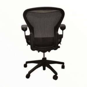 Chaise de Bureau Herman Miller Aeron Noir, Simili Cuir, Réglable 135 x 190 cm