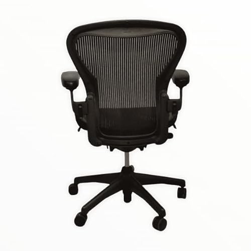 Chaise de Bureau Herman Miller Aeron Noir, Simili Cuir, Réglable 135 x 190 cm