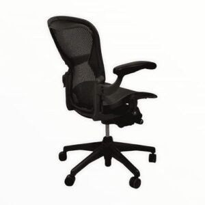 Chaise de Bureau Herman Miller Aeron Noir, Simili Cuir, Réglable 135 x 190 cm