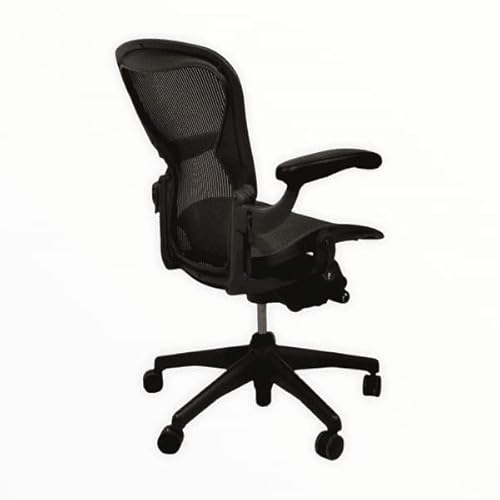Chaise de Bureau Herman Miller Aeron Noir, Simili Cuir, Réglable 135 x 190 cm
