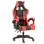 Chaise de Gaming Baroni Home Ergonomique Rouge avec Dossier Réglable et Appui-tête