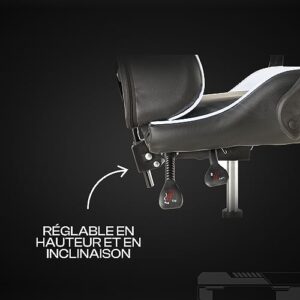 Chaise de Gaming Baroni Home Ergonomique avec Dossier Réglable, Blanc