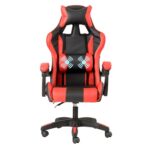 Chaise de Gaming Ergonomique Baroni Home avec Massage Lombaire Rouge 50x55x117 cm