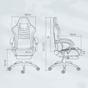Chaise de Gaming Ergonomique Rouge, Réglable avec Repose-Pieds et Support Lombaire