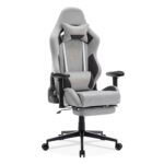 Chaise de Gaming Ergonomique STARUZI 180 kg avec Repose-Pieds - Grise