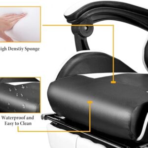 Chaise de Gaming IZTOSS Ergonomique Noir et Blanc avec Dossier Réglable